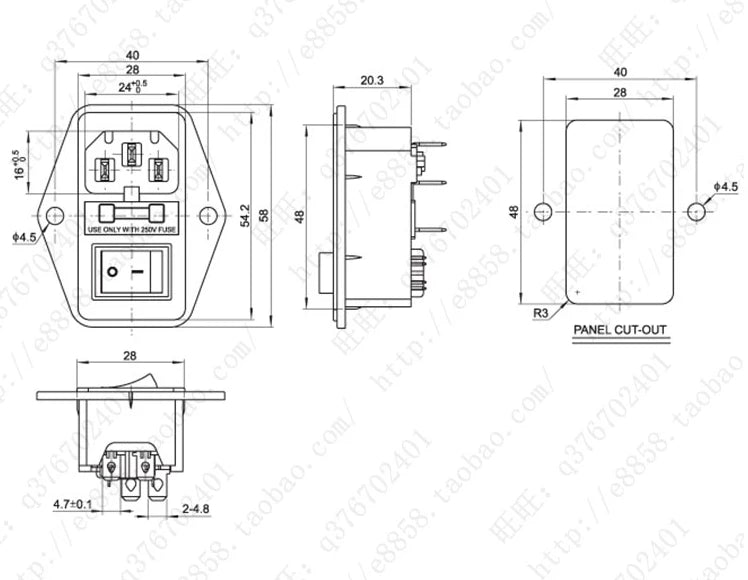 Switch con Toma de corriente para Impresoras 3D / CNC